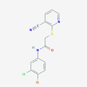 molecular formula C14H9BrClN3OS B4870262 N-(4-bromo-3-chlorophenyl)-2-[(3-cyano-2-pyridinyl)thio]acetamide 