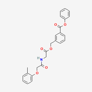 Phenyl 3-{[(2-{[2-(2-methylphenoxy)acetyl]amino}acetyl)oxy]methyl}benzoate