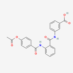 molecular formula C23H18N2O6 B4870270 3-{2-[4-(ACETYLOXY)BENZAMIDO]BENZAMIDO}BENZOIC ACID 