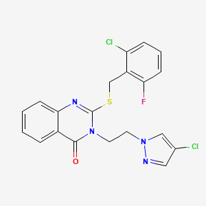 molecular formula C20H15Cl2FN4OS B4870272 2-[(2-CHLORO-6-FLUOROBENZYL)SULFANYL]-3-[2-(4-CHLORO-1H-PYRAZOL-1-YL)ETHYL]-4(3H)-QUINAZOLINONE 