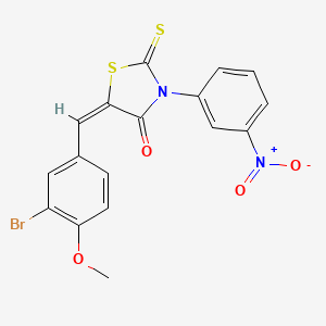 molecular formula C17H11BrN2O4S2 B4870309 5-(3-bromo-4-methoxybenzylidene)-3-(3-nitrophenyl)-2-thioxo-1,3-thiazolidin-4-one 