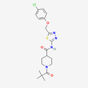 N-{5-[(4-chlorophenoxy)methyl]-1,3,4-thiadiazol-2-yl}-1-(2,2-dimethylpropanoyl)piperidine-4-carboxamide