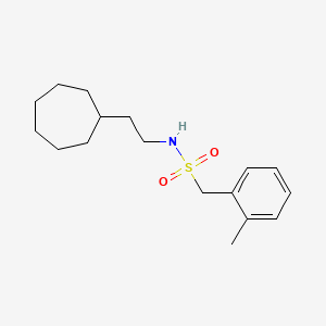 molecular formula C17H27NO2S B4870316 N-(2-cycloheptylethyl)-1-(2-methylphenyl)methanesulfonamide 