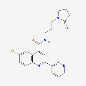 molecular formula C22H21ClN4O2 B4870326 6-chloro-N-[3-(2-oxo-1-pyrrolidinyl)propyl]-2-(3-pyridinyl)-4-quinolinecarboxamide 