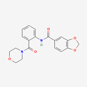 molecular formula C19H18N2O5 B4870344 N-[2-(morpholin-4-ylcarbonyl)phenyl]-1,3-benzodioxole-5-carboxamide 