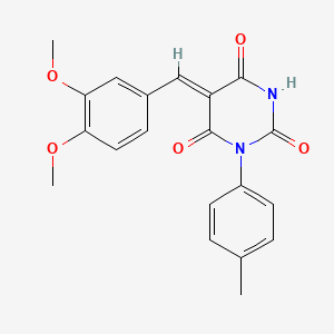 (5Z)-5-[(3,4-dimethoxyphenyl)methylidene]-1-(4-methylphenyl)-1,3-diazinane-2,4,6-trione