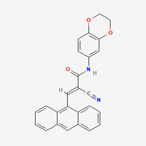 3-(9-anthryl)-2-cyano-N-(2,3-dihydro-1,4-benzodioxin-6-yl)acrylamide