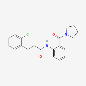 molecular formula C20H21ClN2O2 B4870383 3-(2-chlorophenyl)-N-[2-(1-pyrrolidinylcarbonyl)phenyl]propanamide 