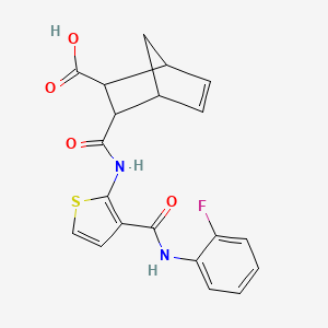 molecular formula C20H17FN2O4S B4870437 3-{[(3-{[(2-fluorophenyl)amino]carbonyl}-2-thienyl)amino]carbonyl}bicyclo[2.2.1]hept-5-ene-2-carboxylic acid 