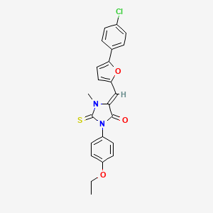 (5Z)-5-{[5-(4-CHLOROPHENYL)FURAN-2-YL]METHYLIDENE}-3-(4-ETHOXYPHENYL)-1-METHYL-2-SULFANYLIDENEIMIDAZOLIDIN-4-ONE