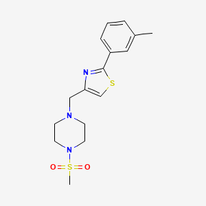 molecular formula C16H21N3O2S2 B4870480 2-(3-METHYLPHENYL)-4-{[4-(METHYLSULFONYL)PIPERAZINO]METHYL}-1,3-THIAZOLE 