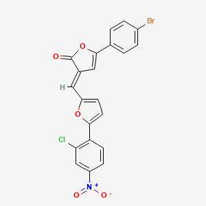 molecular formula C21H11BrClNO5 B4870490 (3E)-5-(4-bromophenyl)-3-{[5-(2-chloro-4-nitrophenyl)furan-2-yl]methylidene}furan-2(3H)-one 