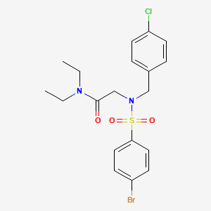 molecular formula C19H22BrClN2O3S B4870572 N~2~-[(4-bromophenyl)sulfonyl]-N~2~-(4-chlorobenzyl)-N~1~,N~1~-diethylglycinamide 