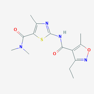 N-{5-[(dimethylamino)carbonyl]-4-methyl-1,3-thiazol-2-yl}-3-ethyl-5-methyl-4-isoxazolecarboxamide