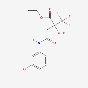 molecular formula C14H16F3NO5 B4870597 ethyl 2-hydroxy-4-(3-methoxyanilino)-4-oxo-2-(trifluoromethyl)butanoate 