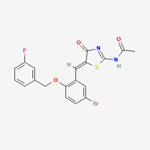 molecular formula C19H14BrFN2O3S B4870621 N-[(5Z)-5-{5-bromo-2-[(3-fluorobenzyl)oxy]benzylidene}-4-oxo-4,5-dihydro-1,3-thiazol-2-yl]acetamide 