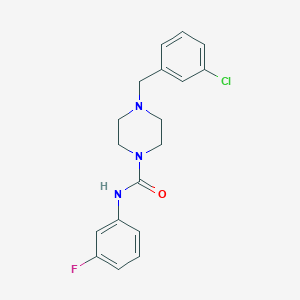 molecular formula C18H19ClFN3O B4870629 4-[(3-chlorophenyl)methyl]-N-(3-fluorophenyl)piperazine-1-carboxamide 