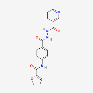 molecular formula C18H14N4O4 B4870661 N-(4-{[2-(3-pyridinylcarbonyl)hydrazino]carbonyl}phenyl)-2-furamide 