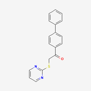 molecular formula C18H14N2OS B4870697 1-(Biphenyl-4-yl)-2-(pyrimidin-2-ylsulfanyl)ethanone 