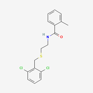 molecular formula C17H17Cl2NOS B4870699 N-{2-[(2,6-dichlorobenzyl)thio]ethyl}-2-methylbenzamide 