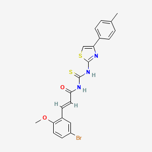 molecular formula C21H18BrN3O2S2 B4870705 3-(5-bromo-2-methoxyphenyl)-N-({[4-(4-methylphenyl)-1,3-thiazol-2-yl]amino}carbonothioyl)acrylamide 