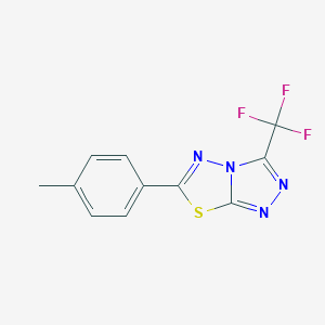 molecular formula C11H7F3N4S B487072 6-(4-Methylphenyl)-3-(trifluoromethyl)[1,2,4]triazolo[3,4-b][1,3,4]thiadiazole CAS No. 445433-20-5