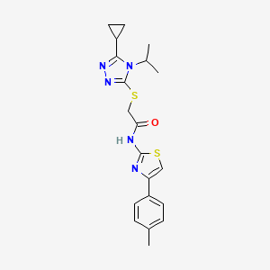 2-[(5-cyclopropyl-4-isopropyl-4H-1,2,4-triazol-3-yl)thio]-N-[4-(4-methylphenyl)-1,3-thiazol-2-yl]acetamide