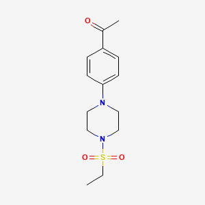 molecular formula C14H20N2O3S B4870725 1-{4-[4-(ETHYLSULFONYL)PIPERAZINO]PHENYL}-1-ETHANONE 