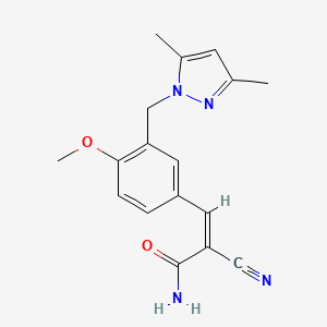 2-cyano-3-{3-[(3,5-dimethyl-1H-pyrazol-1-yl)methyl]-4-methoxyphenyl}acrylamide