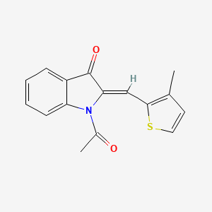 1-ACETYL-2-[(Z)-1-(3-METHYL-2-THIENYL)METHYLIDENE]-1H-INDOL-3-ONE