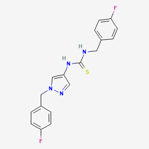 molecular formula C18H16F2N4S B4870741 N-(4-fluorobenzyl)-N'-[1-(4-fluorobenzyl)-1H-pyrazol-4-yl]thiourea 