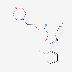 molecular formula C17H19FN4O2 B4870761 2-(2-fluorophenyl)-5-{[3-(4-morpholinyl)propyl]amino}-1,3-oxazole-4-carbonitrile 