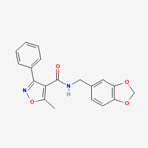 N-[(2H-1,3-benzodioxol-5-yl)methyl]-5-methyl-3-phenyl-1,2-oxazole-4-carboxamide