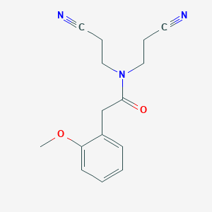 molecular formula C15H17N3O2 B4870776 N,N-bis(2-cyanoethyl)-2-(2-methoxyphenyl)acetamide 