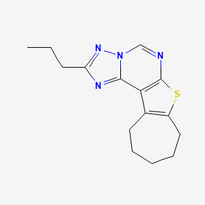 molecular formula C15H18N4S B4870855 2-propyl-9,10,11,12-tetrahydro-8H-cyclohepta[4,5]thieno[3,2-e][1,2,4]triazolo[1,5-c]pyrimidine 