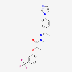 molecular formula C21H19F3N4O2 B4870862 N'-{1-[4-(1H-imidazol-1-yl)phenyl]ethylidene}-2-[3-(trifluoromethyl)phenoxy]propanohydrazide 