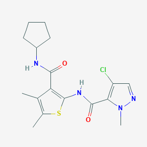 4-CHLORO-N-[3-(CYCLOPENTYLCARBAMOYL)-4,5-DIMETHYL-2-THIENYL]-1-METHYL-1H-PYRAZOLE-5-CARBOXAMIDE