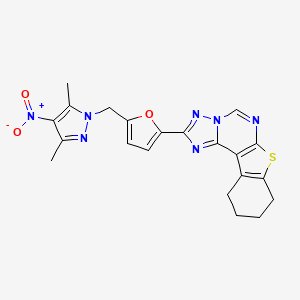 2-{5-[(3,5-dimethyl-4-nitro-1H-pyrazol-1-yl)methyl]-2-furyl}-8,9,10,11-tetrahydro[1]benzothieno[3,2-e][1,2,4]triazolo[1,5-c]pyrimidine