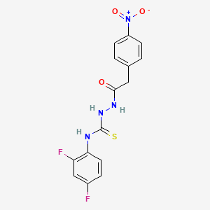 N-(2,4-difluorophenyl)-2-[(4-nitrophenyl)acetyl]hydrazinecarbothioamide