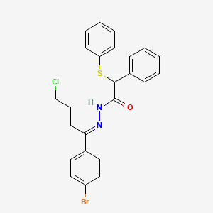 N'-[1-(4-bromophenyl)-4-chlorobutylidene]-2-phenyl-2-(phenylthio)acetohydrazide