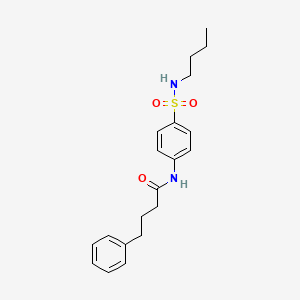 molecular formula C20H26N2O3S B4870921 N-{4-[(butylamino)sulfonyl]phenyl}-4-phenylbutanamide 