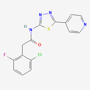 2-(2-chloro-6-fluorophenyl)-N-[5-(4-pyridinyl)-1,3,4-thiadiazol-2-yl]acetamide