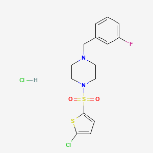 molecular formula C15H17Cl2FN2O2S2 B4870956 1-[(5-chloro-2-thienyl)sulfonyl]-4-(3-fluorobenzyl)piperazine hydrochloride 