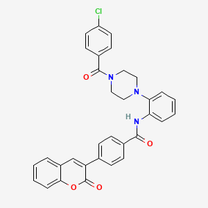 N-(2-{4-[(4-chlorophenyl)carbonyl]piperazin-1-yl}phenyl)-4-(2-oxo-2H-chromen-3-yl)benzamide