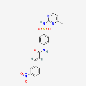 molecular formula C21H19N5O5S B4870973 N-(4-{[(4,6-dimethyl-2-pyrimidinyl)amino]sulfonyl}phenyl)-3-(3-nitrophenyl)acrylamide 