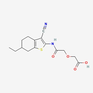 {2-[(3-Cyano-6-ethyl-4,5,6,7-tetrahydro-1-benzothiophen-2-yl)amino]-2-oxoethoxy}acetic acid