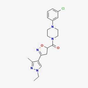 1-(3-chlorophenyl)-4-{[3-(1-ethyl-3-methyl-1H-pyrazol-4-yl)-4,5-dihydro-5-isoxazolyl]carbonyl}piperazine