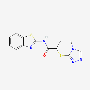 N-(1,3-benzothiazol-2-yl)-2-[(4-methyl-4H-1,2,4-triazol-3-yl)sulfanyl]propanamide