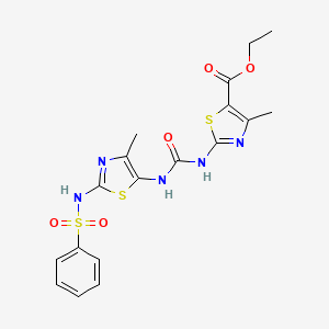 ethyl 4-methyl-2-{[({4-methyl-2-[(phenylsulfonyl)amino]-1,3-thiazol-5-yl}amino)carbonyl]amino}-1,3-thiazole-5-carboxylate