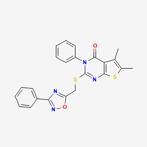 5,6-dimethyl-3-phenyl-2-{[(3-phenyl-1,2,4-oxadiazol-5-yl)methyl]thio}thieno[2,3-d]pyrimidin-4(3H)-one